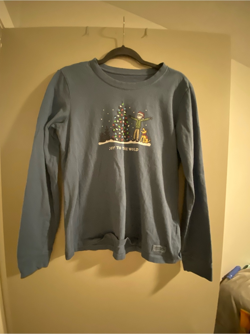 Life Is Good Blue Long-Sleeve Holiday Graphic Tee